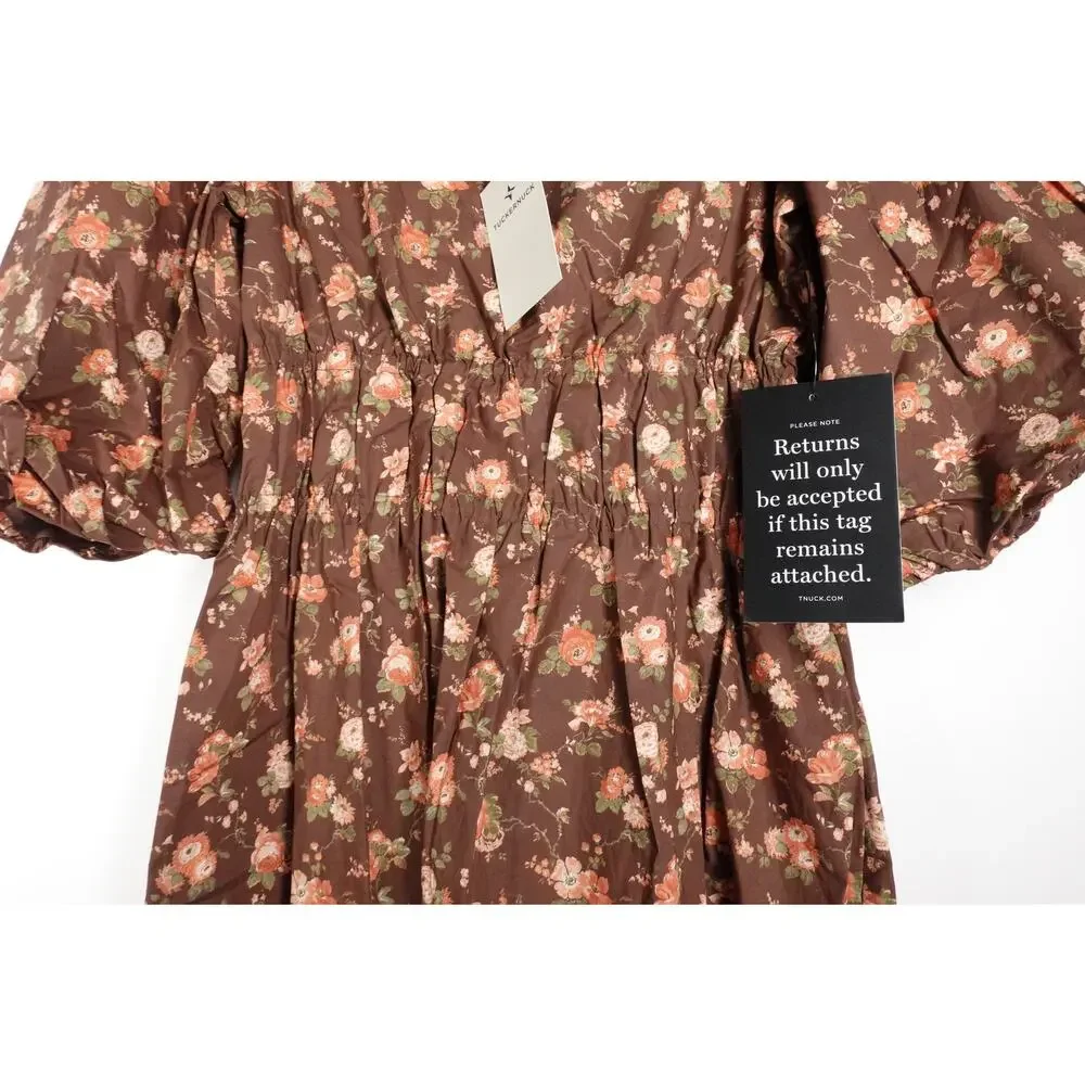 NWOT Tuckernuck Brown Floral Midi Dress x Shea McGee - Picture 7 of 12